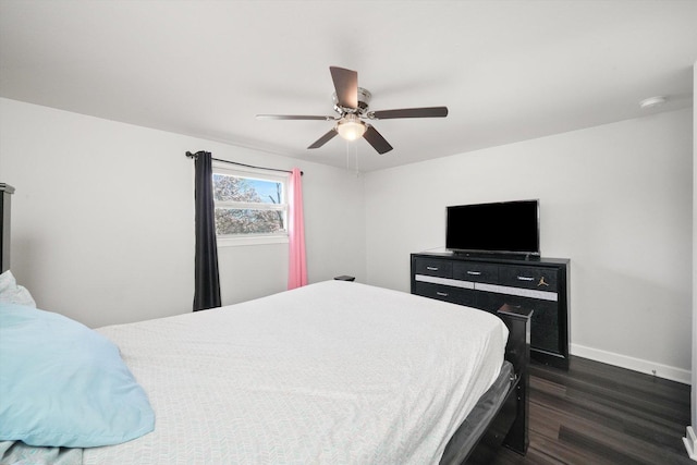 2708 Oxford Dr, Markham, IL 60426 - bedroom with baseboards, a ceiling fan, and dark wood-style floors
