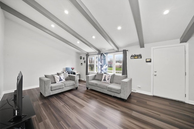 2708 Oxford Dr, Markham, IL 60426 - living room featuring baseboards, recessed lighting, and dark wood-type flooring