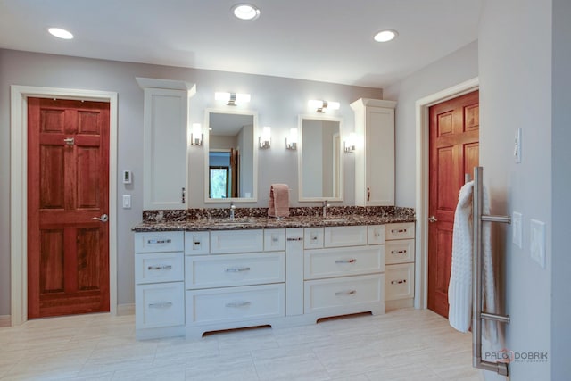 16737 W Cherrywood Ln, Wadsworth, IL 60083 - full bath with a sink, double vanity, and recessed lighting