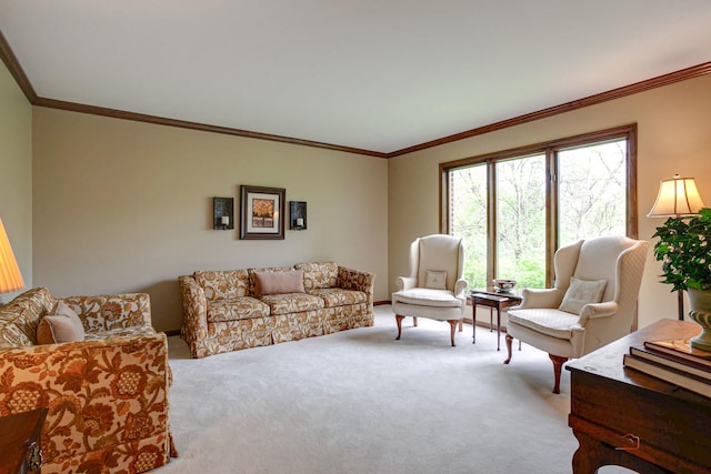 16737 W Cherrywood Ln, Wadsworth, IL 60083 - carpeted living area featuring crown molding