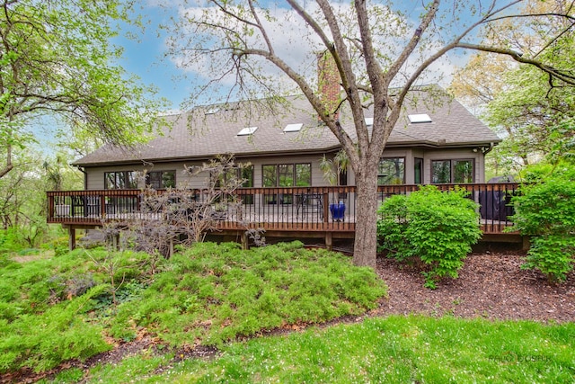 16737 W Cherrywood Ln, Wadsworth, IL 60083 - rear view of property featuring roof with shingles and a deck