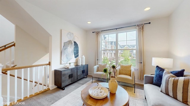 405 Filson St, La Grange, IL 60525 - sitting room featuring baseboards, recessed lighting, and wood finished floors
