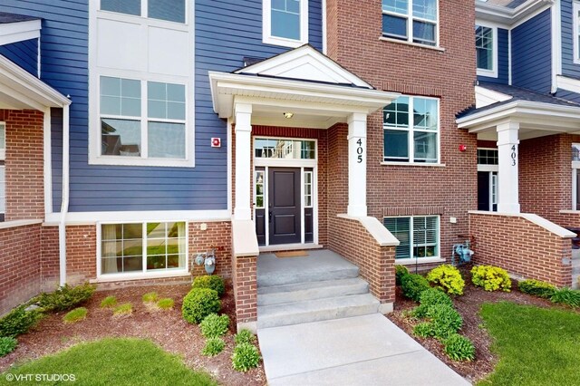 405 Filson St, La Grange, IL 60525 - property entrance with brick siding