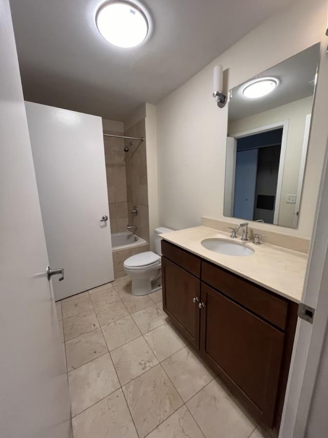 3920 N Sheridan Rd Unit 508, Chicago, IL 60613 - full bathroom with marble look tile flooring, vanity, and shower / bath combination