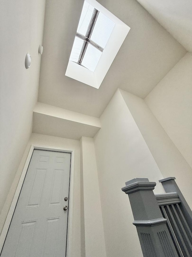 interior space featuring a skylight