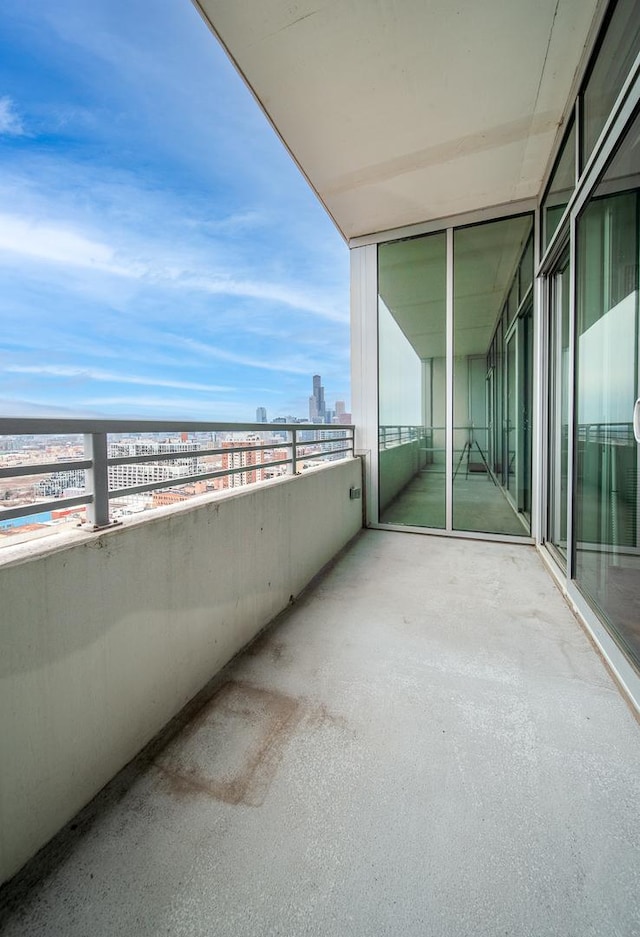 balcony with a view of city