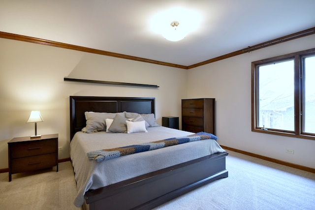 1167 Timberlane Ct, Naperville, IL 60540 - bedroom featuring baseboards, light colored carpet, and ornamental molding