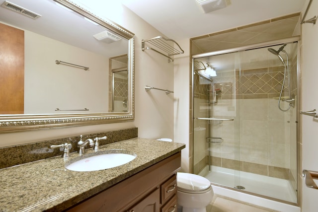 1167 Timberlane Ct, Naperville, IL 60540 - full bath with vanity, a stall shower, toilet, and visible vents