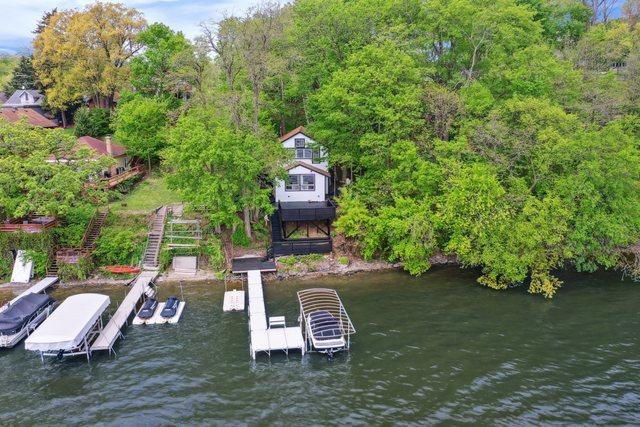 135 Cora Ave, Fox Lake, IL 60020 - dock with a water view and boat lift