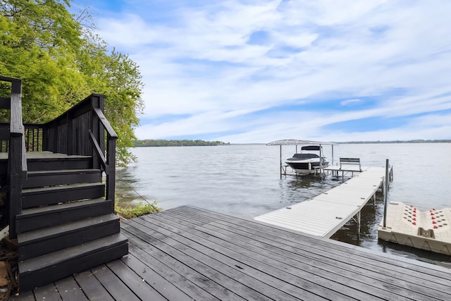 135 Cora Ave, Fox Lake, IL 60020 - dock area with a water view and boat lift