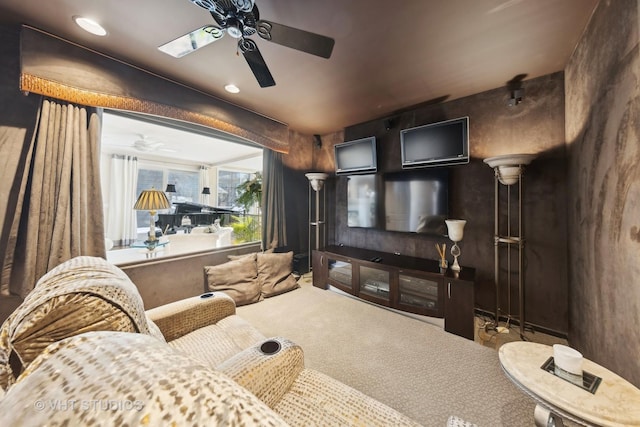 1525 Woodcrest Ct, Aurora, IL 60502 - living area with wood finished floors and a ceiling fan