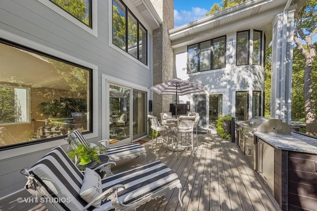 1525 Woodcrest Ct, Aurora, IL 60502 - wooden terrace featuring outdoor dining space and area for grilling