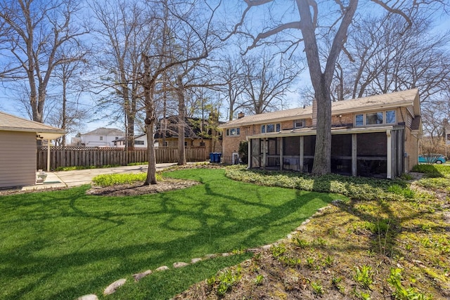 3528 Forest Ave, Wilmette, IL 60091 - view of yard featuring a sunroom and fence