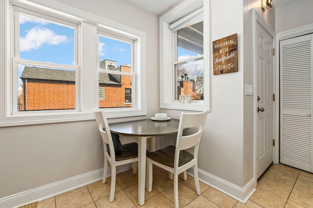 1250 W Cornelia Ave Unit 3N, Chicago, IL 60657 - dining room featuring baseboards and light tile patterned floors