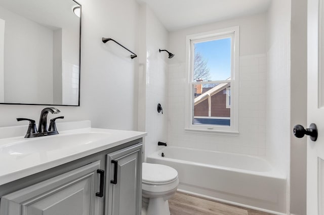 280 Westerfield Pl, Grayslake, IL 60030 - full bathroom featuring shower / tub combination, wood finished floors, vanity, and toilet