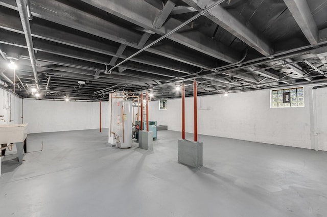 280 Westerfield Pl, Grayslake, IL 60030 - basement featuring water heater and a sink
