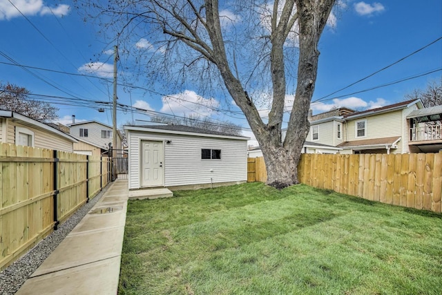 3242 N Kostner Ave, Chicago, IL 60641 - view of yard with a fenced backyard and an outdoor structure