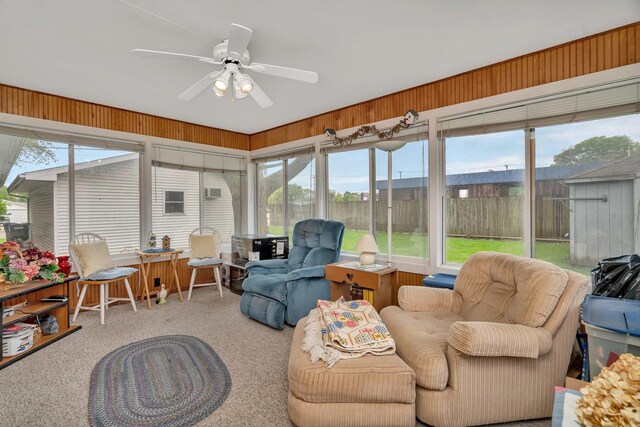102 Robinson Dr, Morris, IL 60450 - sunroom / solarium featuring ceiling fan and an outdoor hangout area