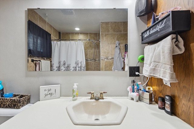 313 W S St, Pearl City, IL 61062 - full bathroom with tiled shower and vanity