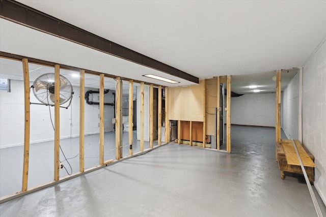 313 W S St, Pearl City, IL 61062 - unfinished below grade area featuring concrete block wall