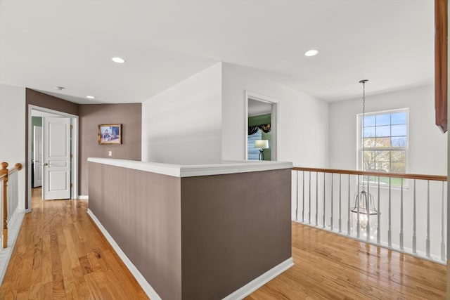 24117 Nottingham Ave, Plainfield, IL 60585 - hall featuring baseboards, recessed lighting, and light wood-style floors