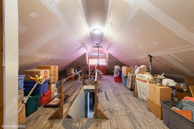 view of unfinished attic