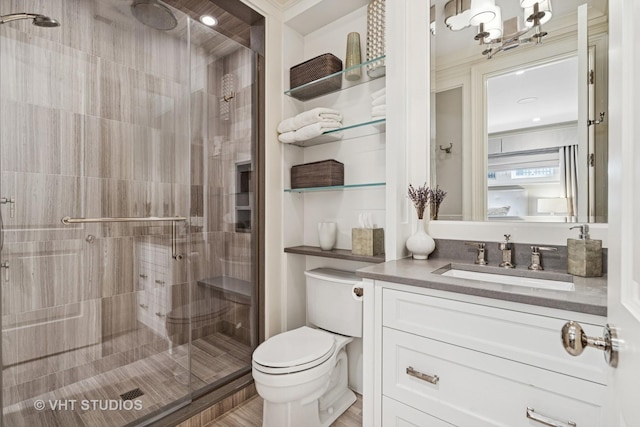 2140 N Seminary Ave, Chicago, IL 60614 - full bathroom with toilet, vanity, and a stall shower