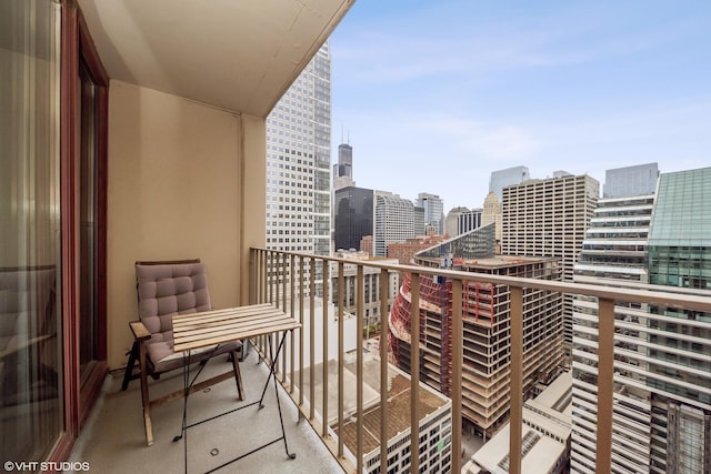balcony with a view of city