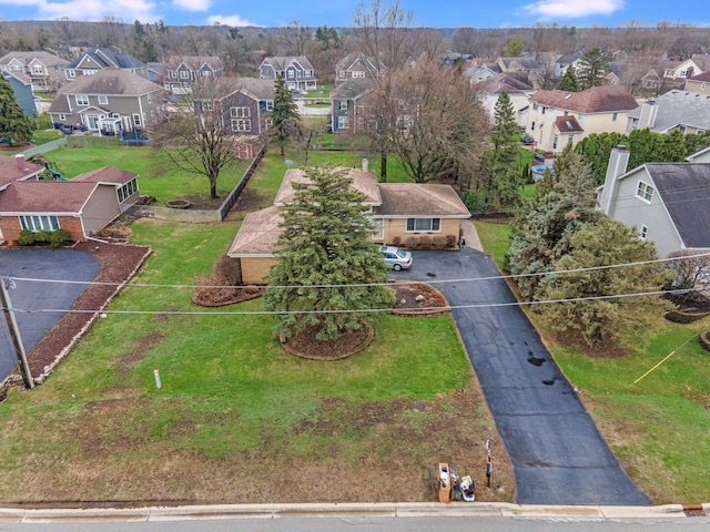 bird's eye view with a residential view