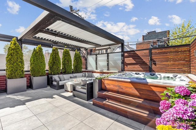 816 W Lill Ave, Chicago, IL 60614 - view of patio featuring a hot tub and an outdoor hangout area