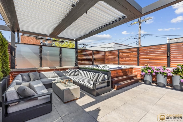 816 W Lill Ave, Chicago, IL 60614 - view of patio with an outdoor hangout area and a fenced backyard