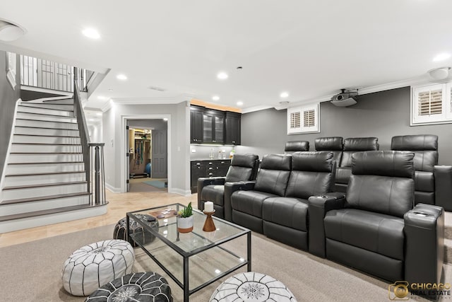 816 W Lill Ave, Chicago, IL 60614 - cinema featuring ornamental molding, recessed lighting, and baseboards