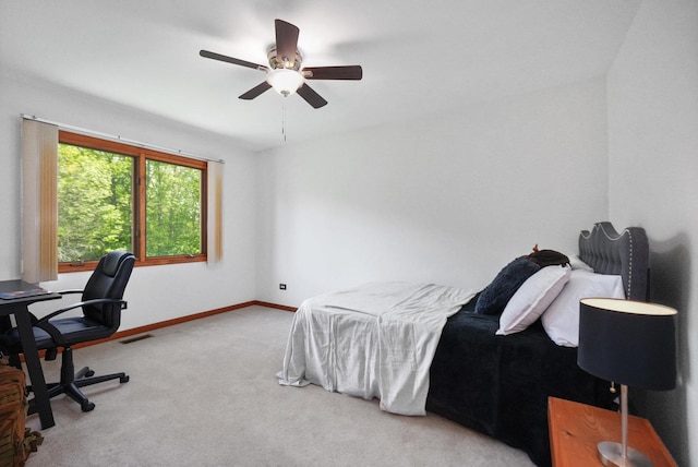 2756 Fox River Ln, Naperville, IL 60565 - carpeted bedroom featuring a desk, baseboards, and a ceiling fan