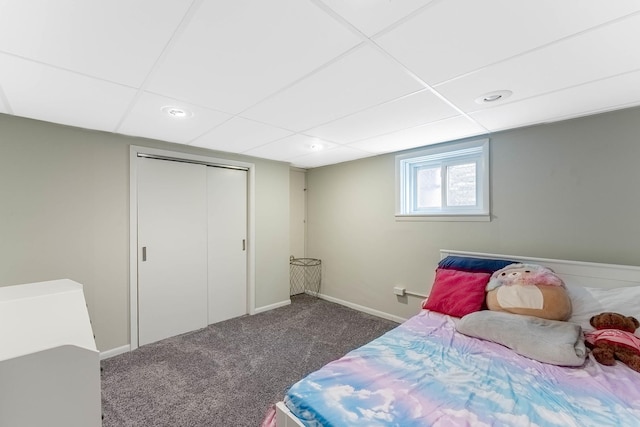 5626 S Nashville Ave, Chicago, IL 60638 - bedroom with a closet, baseboards, recessed lighting, and carpet flooring