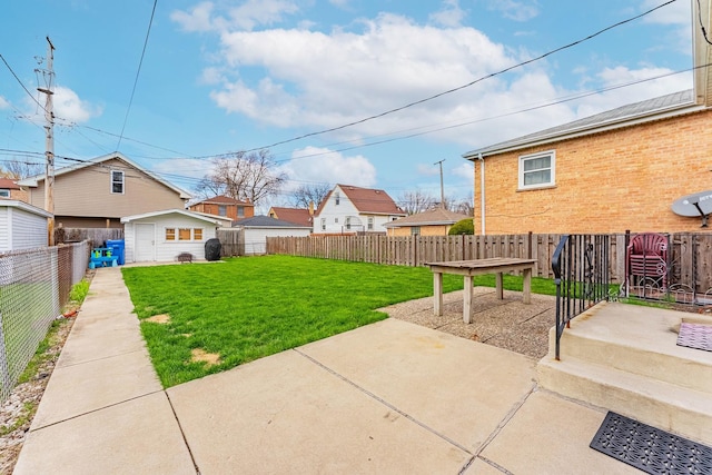 5626 S Nashville Ave, Chicago, IL 60638 - view of yard featuring a fenced backyard, a residential view, and a patio
