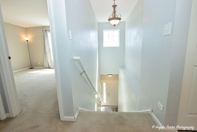 1244 Chesterton Dr Unit 1244, Fox Lake, IL 60020 - staircase with baseboards and carpet flooring