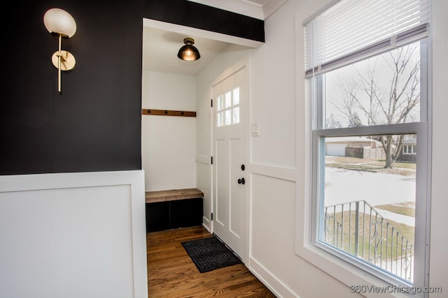 interior space featuring wood finished floors