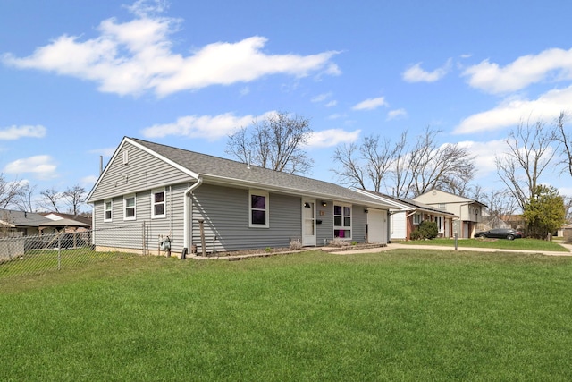 26 S Victoria Ln, Streamwood, IL 60107 - ranch-style home with a garage, driveway, a front yard, and fence