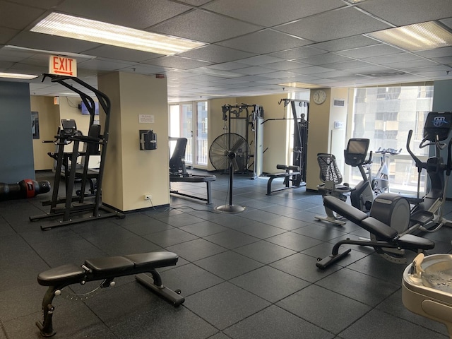 200 N Dearborn St Unit 2406, Chicago, IL 60601 - gym with a drop ceiling