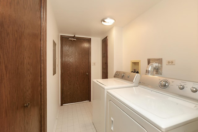 6400 N Cicero Ave Unit 511, Lincolnwood, IL 60712 - washroom featuring light tile patterned floors, washing machine and dryer, and electric panel