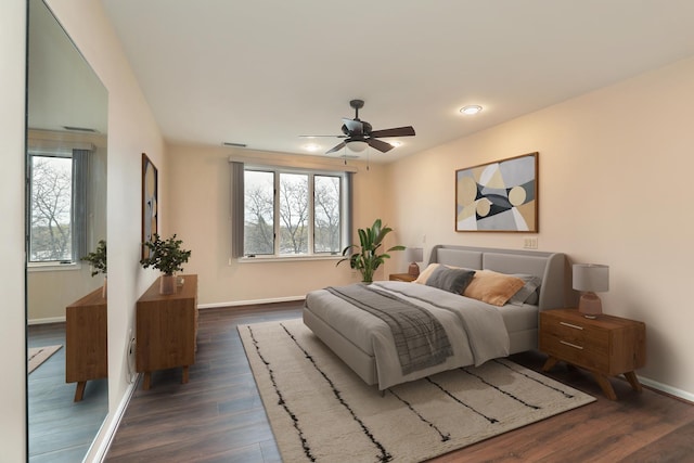 6400 N Cicero Ave Unit 511, Lincolnwood, IL 60712 - bedroom with baseboards, dark wood finished floors, and visible vents