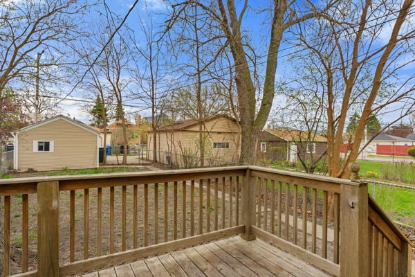 3507 N Osceola Ave, Chicago, IL 60634 - wooden deck with a residential view