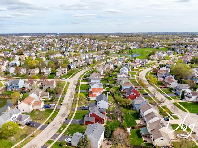 aerial view featuring a residential view
