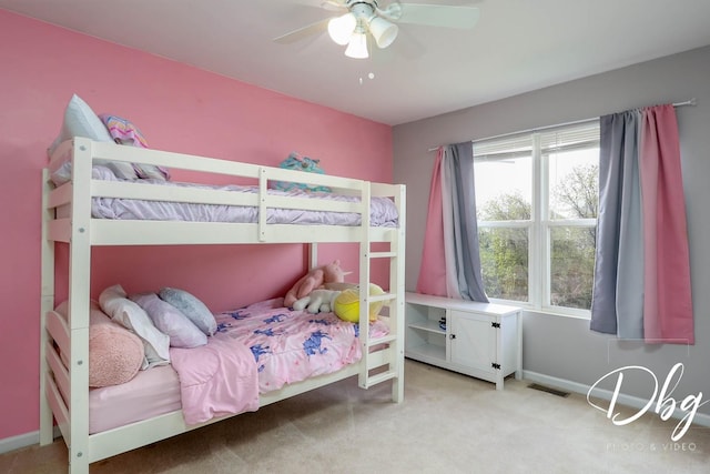 2272 Iroquois Ln, Round Lake Heights, IL 60073 - carpeted bedroom featuring visible vents, a ceiling fan, and baseboards