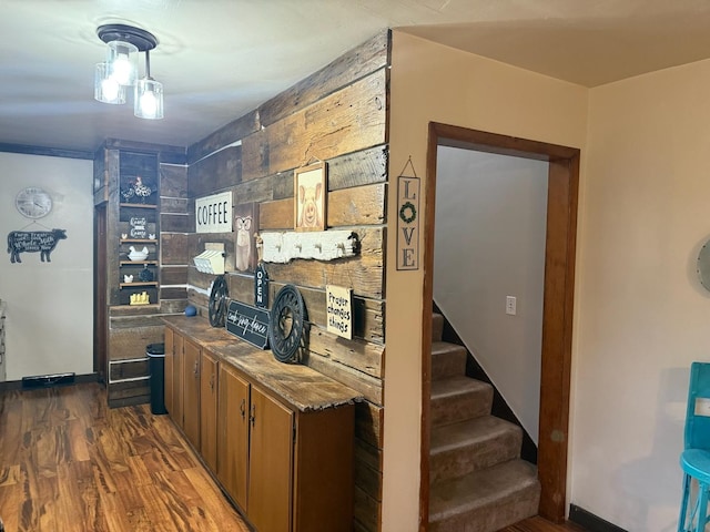 1605 14th Ave, Rock Falls, IL 61071 - bar area featuring dark wood-style flooring and stairway