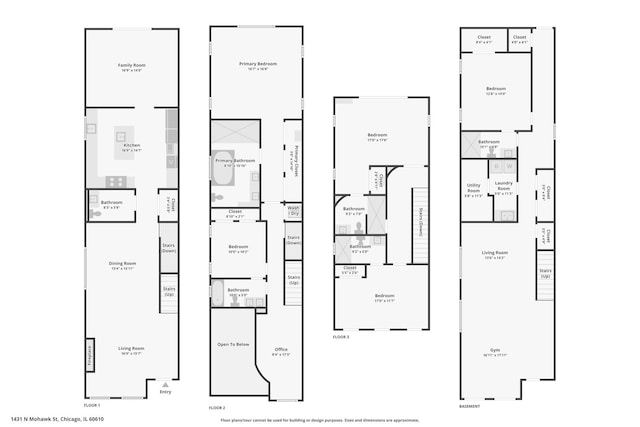 1431 N Mohawk St, Chicago, IL 60610 - room layout