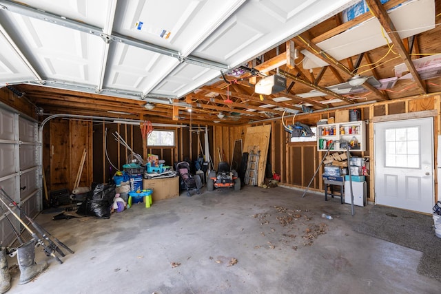 garage featuring a garage door opener