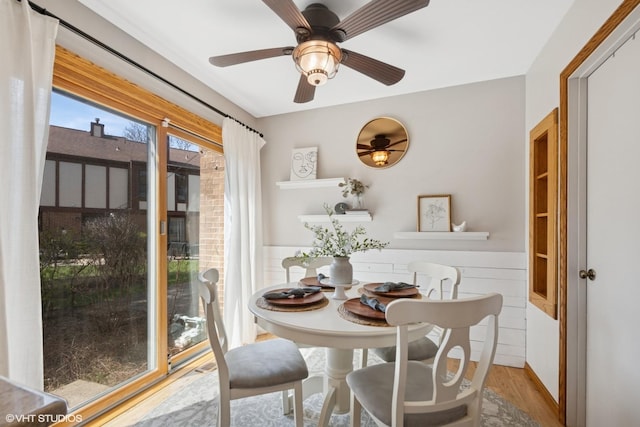 2828 Ashton Ct, Westchester, IL 60154 - dining area featuring wood finished floors and a ceiling fan