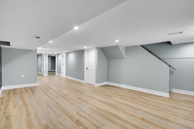 314 W 106th Pl, Chicago, IL 60628 - finished basement with baseboards, light wood-type flooring, and recessed lighting