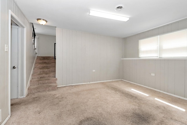 742 Newell Ave, Calumet City, IL 60409 - spare room featuring visible vents, wooden walls, and carpet flooring